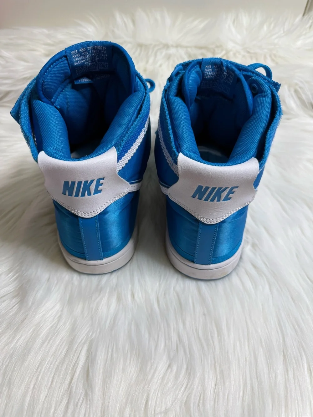 Nike High Top Sneakers in Bright Blue with White Swoosh Men Shoes Size 11